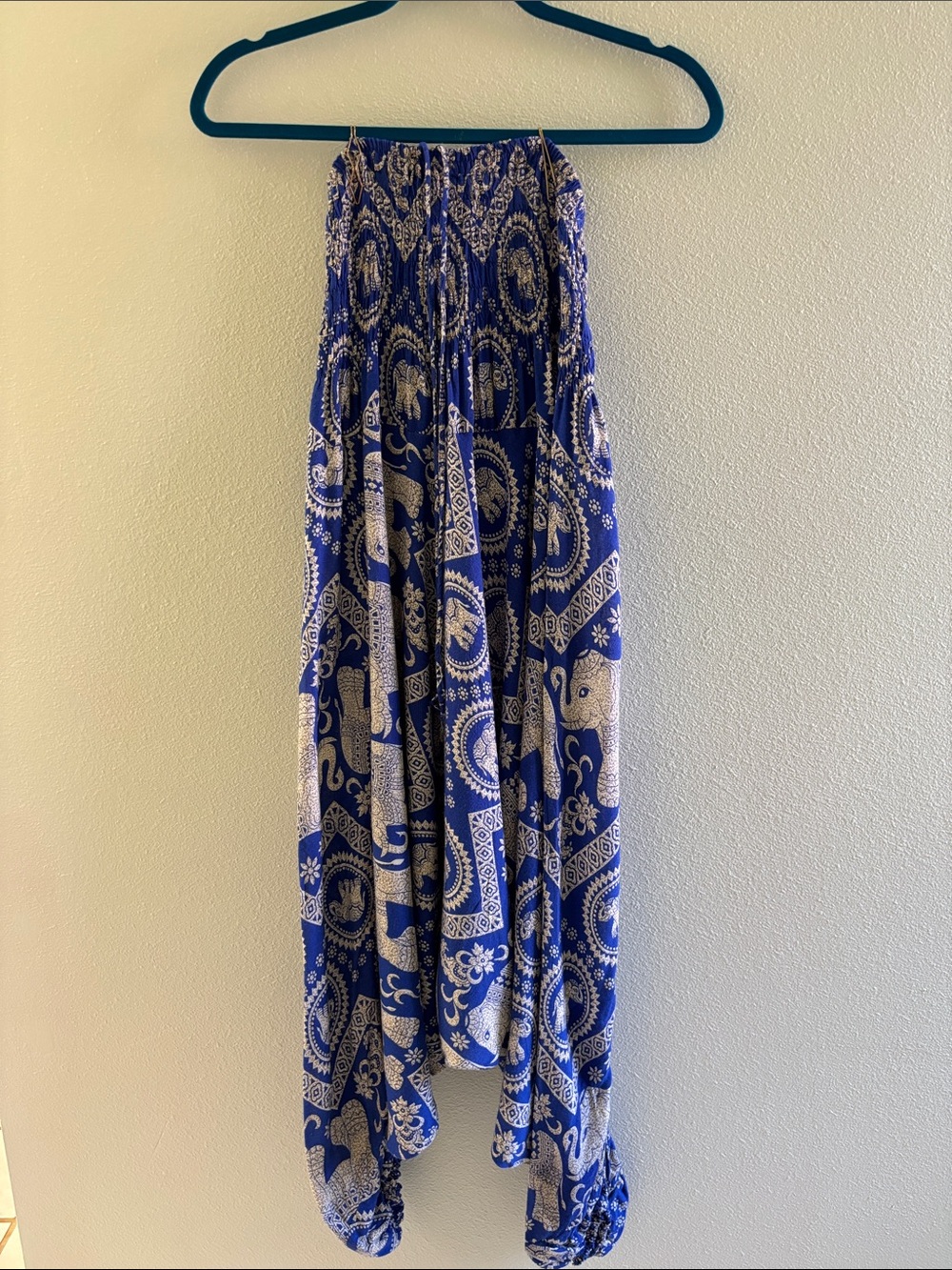 Blue Elephant Boho Harem Pants One Size Festival